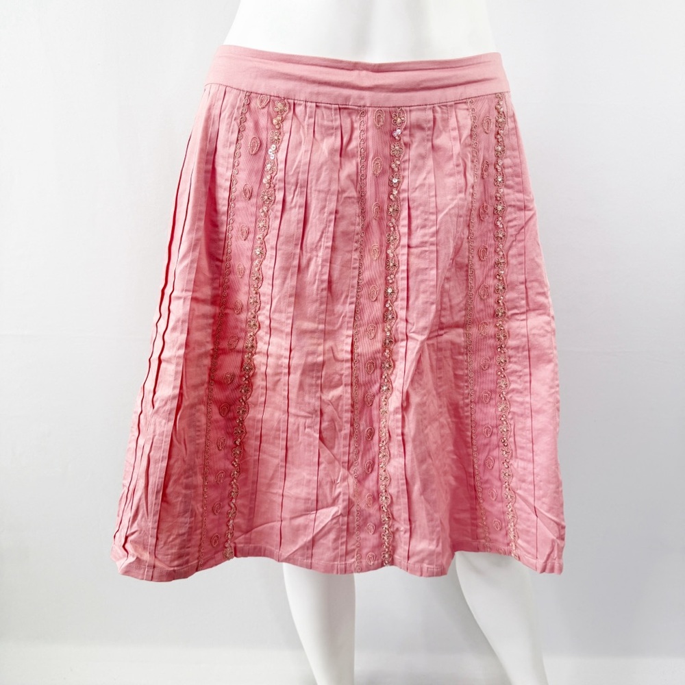 Poison Ivy Pink Embroidered Sequin Skirt Size S Y2K Balletcore Fairycore A-Line